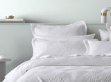 Bianca Cassiano White Polyester Jacquard Coverlet Set Super King V442-BCA-COVERLETS-CASSIANO-WHITE-SK