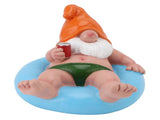 Pool Floater Gnome Statue Resin Pool Party Relaxing Funny Garden Floating Gnome Figurine for Outdoor V1294-YM0901-3111250053412