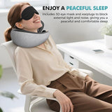 Travel Neck Pillows for Airplanes - 360&deg Ergonomic Memory Foam Travel Pillow - Relief Neck Pain with V1107-NECK PILLOW2