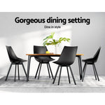 Artiss Dining Chairs Set of 2 PU Leather Plastic Metal Black UPHO-C-DIN-5221-BKX2