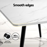 1.5M Artiss Dining Table Marble Effect DINING-B-TAB-MAR150-AB