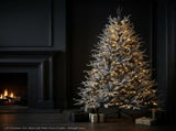 Christabelle 2.3m 7.5ft Midnight Snow Christmas Tree Pre Lit Warm White LED Black Foliage Flock 112_HZMS75