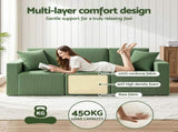 Artiss Modular 3-Seater Sofa Bed Convertible Sectional Floor Couch with Deep Seat SB-B-SOFA-3SEAT-GN