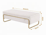 Artiss Storage Ottoman Boucle Padded Seat Footrest Hidden Storage Cream White OTM-C-TED01-CR
