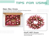 Valentine Day Pink Tulip Wreath, Pink Red Forsythia Berries, Artificial Flower Wreath for Front V1258-DP02-C-2689