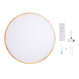 LED Flush Mount Ceiling Light Wooden 3000K to 6500K Dimmable Round Ceiling Light Fixture with Remote V1294-YM0901-3119250024911