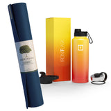 Jade Yoga Harmony Mat - Midnight & Iron Flask Wide Mouth Bottle with Spout Lid, Fire, 32oz/950ml V398-JY-368MB-IFB