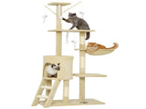 CARLA HOME 134cm Cat Tree for Indoor Cats with Hammock, Plush Perch & Sisal Scratching Posts for V178-36379