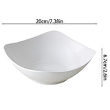 White Square Ceramic Deep Bowl Minimalist Glossy Serving Bowl Microwave Dishwasher Safe Tableware V1369-AZ3-W-14786