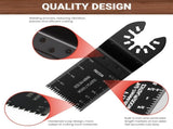 159 PCS Oscillating Saw Blades with Sandpaper, Universal Titanium Multitool Blades for V1258-DP02-C-609