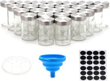 CARLA HOME 24 Glass Spice Jars with Lids, Shaker Tops, 180 Spice Labels, White Pen & Funnel for V178-36271