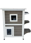 YES4PETS 2 Story Cat Shelter Condo with Escape Door Rainproof Kitty House V278-DOUBLE-74-CAT-HOUSE