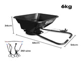 PLANTCRAFT Spreader 12V 36kg 30L Lawn Seed Fertiliser, for ATV, Ride on Mower, with Rain Cover V219-GDTSPRPC123A