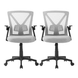 Artiss 2x Mesh Office Chair Mid Back Grey OCHAIR-H-M02-GYX2