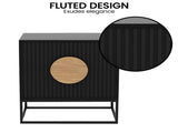 Sarantino Silvia Bedside Table with 2 Drawers - Black CBT-91S-6TZ-BLK