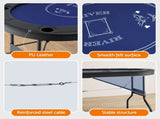 8 Player 1.8m Folding Poker Table and 300pcs Chips Set Portable Card Game Blue Layout Blue SOCCER-8POK-PCS-300