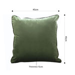 SOGA 45cm Subtle Army Green Foliage Velvet Square Throw Pillow FRENCHCUSHION258