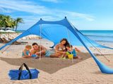300*300*200CM 2 Poles Beach Tent Shade Canopy with UPF50 Protection Sun Shelter Portable Camping V1107-132-91929-GRN3