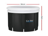 Weisshorn Portable Ice Bath Tub 70X80CM Inflatable Folding Bathtub Spa Massage ICE-TUB-70X80-BK