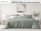 Bianca Kahlani Sage Waffle Quilt Cover Set Single V442-BCA-QUILTCS-KAHLANI-SAGE-SB