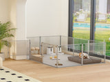 10-Piece Large Thicken Acrylic Dog Playpen Puppy Birth Fence with Waterproof Mat V767-XPETSYL-18S