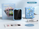Kids Smart Phone Toy with Dual Camera and IPS Touch Screen Blue Dinosaur Silicone Case Educational V888-ELOSUNG41284