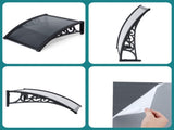 Instahut Window Awning Drainage 0.6mx0.6m Outdoor Grey AWN-DR-06X06-GR