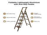 5 Step Ladder Foldable Lightweight Aluminium with Anti-Slip Pedals V63-954091