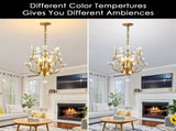 Crystal Chandelier Vintage, 3 Lights, Gold V178-34577