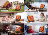 Four Function Solar Camping Fan with LED Light and Compass, Rechargeable Portable Tent Fan with 4 V1189-LC-AMZ-00095