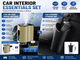 2 pcs Car interior essentials set-Golden Car Air Vent Aroma Diffuser &Black Hanging Storage Bin V888-ELOSUNG53449