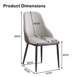 VELLUTO Dining Chair Modern upholstered Leather Kitchen Chairs with armrests Bathtub Chair Leisure V255-SE-DICH-LGREY