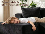 Couch Modular Sectional 3 Seater Sofa L-Shaped Black,81" Boneless Sofa Bed, Deep Seat and Side V1337-LS-BK02-B