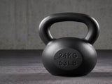 Everfit 24kg Cast Iron Kettlebell Powder Coating Flat Bottom Home Gym FIT-K-KB-IRON-24KG