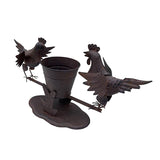 Rust Chooks w Planter On Base 26cm V637-03810CHK