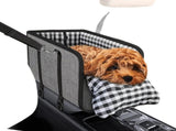 Portable Pet Car Seat for Small Dogs & Cats, Foldable Center Console Pet Bed with Safety Tether, V1341-ZY-LZFMP3TQ-GREY