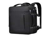 Black Expandable Travel Laptop Backpack with USB Charging Port - Waterproof Nylon Business Bag with V888-ELOSUNG45055