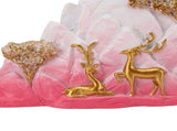 Resin Sitting Standing Deer Statues Reindeer Figurines Ornaments Mountain Rockery Sculpture for Home V1294-YM0901-3111250053613