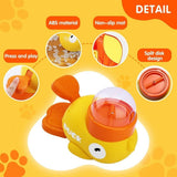 Duck Cat Treat Dispenser, Interactive Slow Feeder Puzzle Toy with Adjustable Openings for Dogs and V1366-AZ2-W-10744