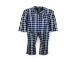 Mens Flannelette Pyjama Set Sleepwear Soft 100% Cotton PJs - Blue Check - 6XL V563-JSPJ4-24-49-6XL