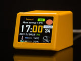 2pc Mini Smart Wi-Fi Weather Station Clock - Desktop Digital Clock with HD IPS Screen, Customizable V888-ELOSUNG35900