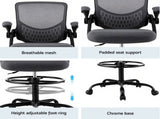 Artiss Office Chair Drafting Chairs Stool Computer Desk Studios Mesh Grey OCHAIR-H-RING-DW39-GY