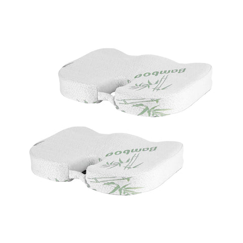 2 x Bamboo Memory Foam Pressure Relief Seat Cushion V915-MB0001X2
