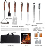 Complete Multi-Functional BBQ Tool Set, 31-Piece Deluxe BBQ Tool Set, Food-Grade Stainless Steel BBQ V1265-AU006-MUWEN