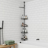 Sturdy Adjustable Ceiling Storage Rack, Black for Bathroom and Garage V1369-AZ3-W-16241