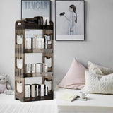 SOGA 38x24cm Black 3 Tier Bookshelf & Cosmetic Storage Organizer Trolley Rack BOOKSHEDARK4