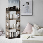 SOGA 2X 38x24cm Black 3 Tier Bookshelf & Cosmetic Storage Organizer Trolley Rack BOOKSHEDARK4X2