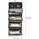 Large Capacity Hanging Eco Polyester Travel Toiletry Bag Makeup Cosmetic Bag 4-in-1 Roll-Up Make Up V1366-AZ2-W-05927