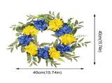 Christmas Wreath,Front Wreath Yellow And Blue Wreath Spring Summer Farmhouse Wreath For Front V1192-AZ-W-28046
