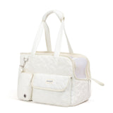 Gray White cat carrier bag, cat transportation, quilted cat carrier, cat travel, pet care, cat V1106-135-BLA-22777